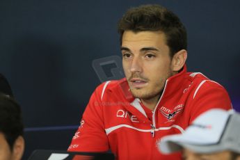 World © Octane Photographic Ltd. Thursday 2nd October 2014, Japanese Grand Prix - Suzuka. - Formula 1 Drivers’ Press conference. Marussia F1 Team MR03 - Jules Bianchi. Digital Ref: 1131LB1D4438