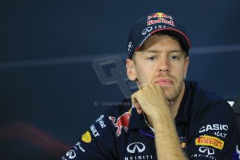 World © Octane Photographic Ltd. Thursday 2nd October 2014, Japanese Grand Prix - Suzuka. Formula 1 Drivers’ Press conference. Infiniti Red Bull Racing - Sebastian Vettel. Digital Ref: 1131LB1D4474