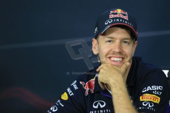 World © Octane Photographic Ltd. Thursday 2nd October 2014, Japanese Grand Prix - Suzuka. Formula 1 Drivers’ Press conference. Infiniti Red Bull Racing - Sebastian Vettel. Digital Ref: 1131LB1D4478