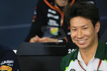 World © Octane Photographic Ltd. Thursday 2nd October 2014, Japanese Grand Prix - Suzuka. - Formula 1 Drivers’ Press conference. Caterham F1 Team – Kamui Kobayashi. Digital Ref: 1131LB1D4483