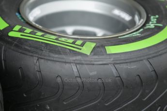 World © Octane Photographic Ltd. Thursday 2nd October 2014, Japanese Grand Prix - Suzuka. - Formula 1 Paddock. Pirelli intermediate tyres. Digital Ref: 1129CB1D2108