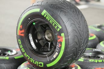 World © Octane Photographic Ltd. Thursday 2nd October 2014, Japanese Grand Prix - Suzuka. - Formula 1 Paddock. Pirelli intermediate tyres - McLaren Mercedes. Digital Ref: 1129CB1D2113