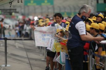 World © Octane Photographic Ltd. Thursday 2nd October 2014, Japanese Grand Prix - Suzuka. - Formula 1 Pitlane walkabout. Williams Martini Racing FW36. Digital Ref: 1129CB1D2152