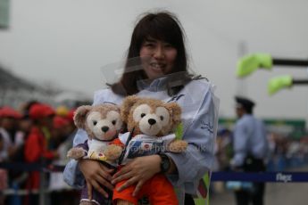 World © Octane Photographic Ltd. Thursday 2nd October 2014, Japanese Grand Prix - Suzuka. - Formula 1 Pitlane walkabout. Marshal bears. Digital Ref: 1129CB1D2181