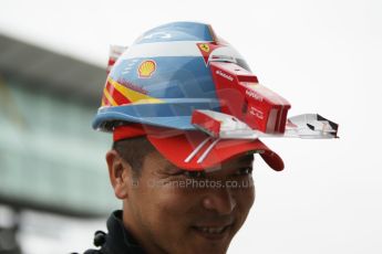 World © Octane Photographic Ltd. Thursday 2nd October 2014, Japanese Grand Prix - Suzuka. - Formula 1 Pitlane walkabout. Fan's Alonso hat. Digital Ref: 1129CB1D2188