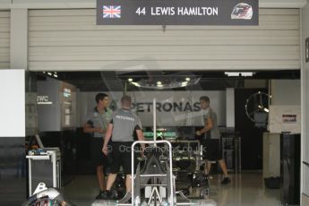 World © Octane Photographic Ltd. Thursday 2nd October 2014, Japanese Grand Prix - Suzuka. - Formula 1 Pitlane. Mercedes AMG Petronas F1 W05 Hybrid – Lewis Hamilton. Digital Ref: 1129CB1D2282