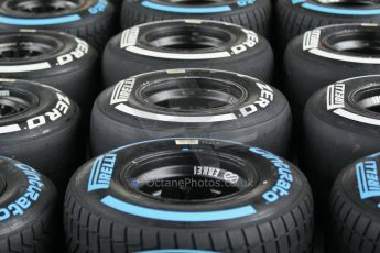 World © Octane Photographic Ltd. Thursday 2nd October 2014, Japanese Grand Prix - Suzuka. - Formula 1 Paddock. Pirelli Wet and medium tyres. Digital Ref: 1129CB1D2350