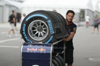 World © Octane Photographic Ltd. Thursday 2nd October 2014, Japanese Grand Prix - Suzuka. - Formula 1 Paddock. Pirelli Wet tyres. Digital Ref: 1129CB1D2353