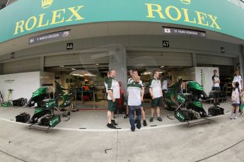 World © Octane Photographic Ltd. Thursday 2nd October 2014, Japanese Grand Prix - Suzuka. - Formula 1 Pitlane. Caterham F1 Team garage. Digital Ref: 1129CB7D0924