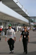 World © Octane Photographic Ltd. Saturday 4th October 2014, Japanese Grand Prix - Suzuka. - Formula 1 Qualifying Parc Ferme. Sahara Force India VJM07 – Sergio Perez. Digital Ref: