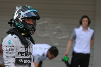 World © Octane Photographic Ltd. Saturday 4th October 2014, Japanese Grand Prix - Suzuka. - Formula 1 Qualifying Parc Ferme. Mercedes AMG Petronas F1 W05 Hybrid - Nico Rosberg. Digital Ref:
