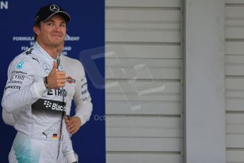 World © Octane Photographic Ltd. Saturday 4th October 2014, Japanese Grand Prix - Suzuka. - Formula 1 Qualifying Parc Ferme. Mercedes AMG Petronas F1 W05 Hybrid - Nico Rosberg. Digital Ref: