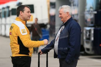 World © Octane Photographic Ltd. 2014 Formula 1 Winter Testing, Circuito de Velocidad, Jerez Winter testing set up day – Monday 27th January 2014. Williams F1 Team Chief Technical Officer Pat Symonds with Renault sport engineer. Digital Ref : 0879cb1d9352
