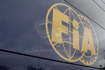 World © Octane Photographic Ltd. 2014 Formula 1 Winter Testing, Circuito de Velocidad, Jerez Winter testing set up day – Monday 27th January 2014. FIA logo. Digital Ref : 0879cb7d6995