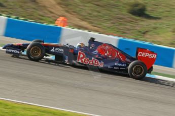 World © Octane Photographic Ltd. 2014 Formula 1 Winter Testing, Circuito de Velocidad, Jerez. Tuesday 28th January 2014. Day 1. Scuderia Toro Rosso STR9 - Jean-Eric Vergne. Digital Ref: 0882cb1d9360