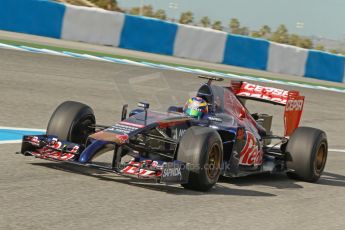 World © Octane Photographic Ltd. 2014 Formula 1 Winter Testing, Circuito de Velocidad, Jerez. Tuesday 28th January 2014. Day 1. Scuderia Toro Rosso STR9 - Jean-Eric Vergne. Digital Ref: 0882cb1d9367