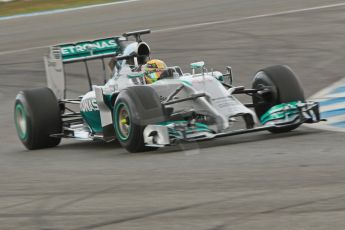 World © Octane Photographic Ltd. 2014 Formula 1 Winter Testing, Circuito de Velocidad, Jerez. Tuesday 28th January 2014. Day 1. Mercedes AMG Petronas F1 W05 – Lewis Hamilton. Digital Ref: 0882cb1d9445