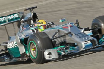 World © Octane Photographic Ltd. 2014 Formula 1 Winter Testing, Circuito de Velocidad, Jerez. Tuesday 28th January 2014. Day 1. Mercedes AMG Petronas F1 W05 – Lewis Hamilton. Digital Ref: 0882cb1d9493