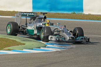 World © Octane Photographic Ltd. 2014 Formula 1 Winter Testing, Circuito de Velocidad, Jerez. Tuesday 28th January 2014. Day 1. Mercedes AMG Petronas F1 W05 – Lewis Hamilton. Digital Ref: 0882cb1d9500