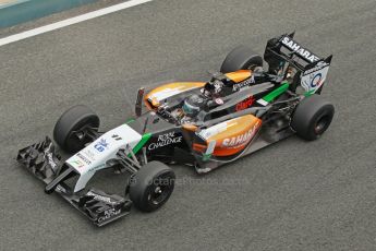 World © Octane Photographic Ltd. 2014 Formula 1 Winter Testing, Circuito de Velocidad, Jerez. Tuesday 28th January 2014. Day 1. Sahara Force India VJM07 – Sergio Perez. Digital Ref: 0882cb1d9710