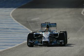 World © Octane Photographic Ltd. 2014 Formula 1 Winter Testing, Circuito de Velocidad, Jerez. Tuesday 28th January 2014. Day 1. Mercedes AMG Petronas F1 W05 – Lewis Hamilton. Digital Ref: 0882lb1d0071