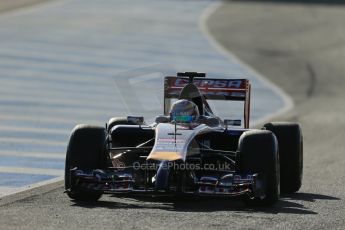 World © Octane Photographic Ltd. 2014 Formula 1 Winter Testing, Circuito de Velocidad, Jerez. Tuesday 28th January 2014. Day 1. Scuderia Toro Rosso STR9 - Jean-Eric Vergne. Digital Ref: 0882lb1d0099