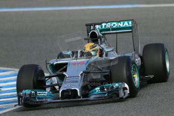 World © Octane Photographic Ltd. 2014 Formula 1 Winter Testing, Circuito de Velocidad, Jerez. Tuesday 28th January 2014. Day 1. Mercedes AMG Petronas F1 W05 – Lewis Hamilton. Digital Ref: 0882lb1d0129