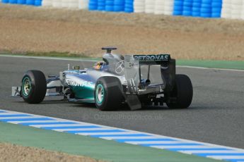 World © Octane Photographic Ltd. 2014 Formula 1 Winter Testing, Circuito de Velocidad, Jerez. Tuesday 28th January 2014. Day 1. Mercedes AMG Petronas F1 W05 – Lewis Hamilton. Digital Ref: 0882lb1d0146