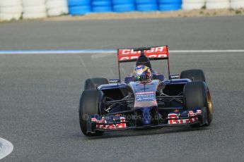 World © Octane Photographic Ltd. 2014 Formula 1 Winter Testing, Circuito de Velocidad, Jerez. Tuesday 28th January 2014. Day 1. Scuderia Toro Rosso STR9 - Jean-Eric Vergne. Digital Ref: 0882lb1d0181