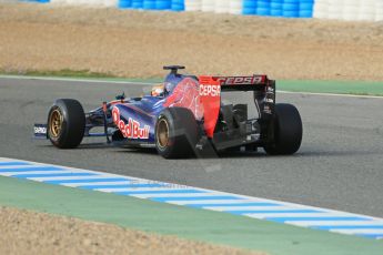 World © Octane Photographic Ltd. 2014 Formula 1 Winter Testing, Circuito de Velocidad, Jerez. Tuesday 28th January 2014. Day 1. Scuderia Toro Rosso STR9 - Jean-Eric Vergne. Digital Ref: 0882lb1d0195