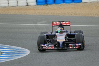 World © Octane Photographic Ltd. 2014 Formula 1 Winter Testing, Circuito de Velocidad, Jerez. Tuesday 28th January 2014. Day 1. Scuderia Toro Rosso STR9 - Jean-Eric Vergne. Digital Ref: 0882lb1d0398