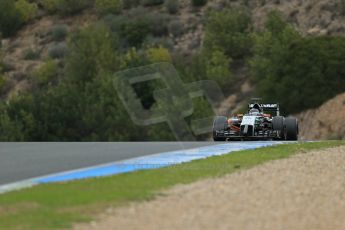 World © Octane Photographic Ltd. 2014 Formula 1 Winter Testing, Circuito de Velocidad, Jerez. Tuesday 28th January 2014. Day 1. Sahara Force India VJM07 – Sergio Perez. Digital Ref: 0882lb1d0485