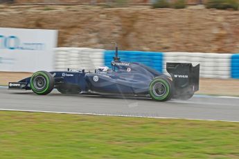 Velocidad, Jerez. Wednesday 29th January 2014. Day 2. Williams FW36 – Valtteri Bottas Digital Ref: 0886cb1d0083