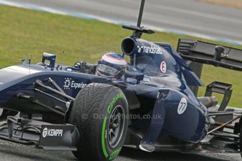 Velocidad, Jerez. Wednesday 29th January 2014. Day 2. Williams FW36 – Valtteri Bottas Digital Ref: 0886cb1d0086
