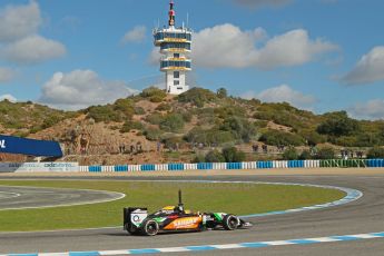 World © Octane Photographic Ltd. 2014 Formula 1 Winter Testing, Circuito de Velocidad, Jerez. Wednesday 29th January 2014. Day 2. Sahara Force India VJM07 – Sergio Perez. Digital Ref: 0886cb1d0288