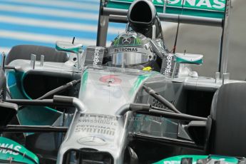 World © Octane Photographic Ltd. 2014 Formula 1 Winter Testing, Circuito de Velocidad, Jerez. Wednesday 29th January 2014. Day 2. Mercedes AMG Petronas F1 W05 - Nico Rosberg. Digital Ref: 0886cb1d0318