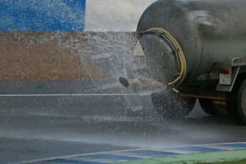 World © Octane Photographic Ltd. 2014 Formula 1 Winter Testing, Circuito de Velocidad, Jerez. Wednesday 29th January 2014. Day 2. FIA and Pirelli changes artificial wet day to Day 2 rather than Day 4, tractor takes water sprinkler around the track to recreate wet conditions. Digital Ref: 0886lb1d0528