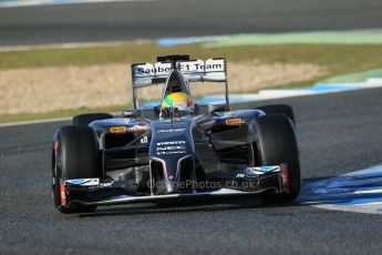 World © Octane Photographic Ltd. 2014 Formula 1 Winter Testing, Circuito de Velocidad, Jerez. Wednesday 29th January 2014. Day 2. Sauber C33 Ferrari - Esteban Gutierrez. Digital Ref: 0886lb1d0903