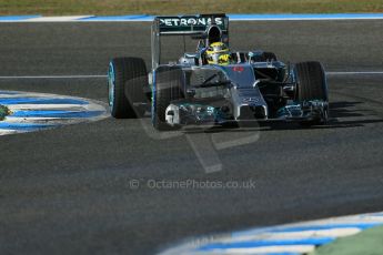 World © Octane Photographic Ltd. 2014 Formula 1 Winter Testing, Circuito de Velocidad, Jerez. Wednesday 29th January 2014. Day 2. Mercedes AMG Petronas F1 W05 - Nico Rosberg. Digital Ref: 0886lb1d0922