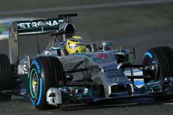 World © Octane Photographic Ltd. 2014 Formula 1 Winter Testing, Circuito de Velocidad, Jerez. Wednesday 29th January 2014. Day 2. Mercedes AMG Petronas F1 W05 - Nico Rosberg. Digital Ref: 0886lb1d0932