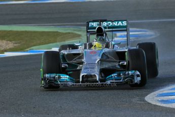World © Octane Photographic Ltd. 2014 Formula 1 Winter Testing, Circuito de Velocidad, Jerez. Wednesday 29th January 2014. Day 2. Mercedes AMG Petronas F1 W05 - Nico Rosberg. Digital Ref: 0886lb1d0985