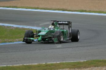 World © Octane Photographic Ltd. 2014 Formula 1 Winter Testing, Circuito de Velocidad, Jerez. Wednesday 29th January 2014. Day 2. Caterham F1 Team CT05 – Marcus Ericsson. Digital Ref: 0886lb1d1156