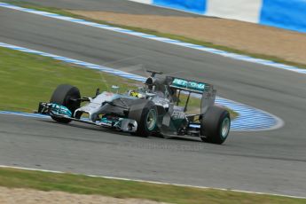 World © Octane Photographic Ltd. 2014 Formula 1 Winter Testing, Circuito de Velocidad, Jerez. Wednesday 29th January 2014. Day 2. Mercedes AMG Petronas F1 W05 - Nico Rosberg. Digital Ref: 0886lb1d1227