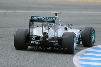 World © Octane Photographic Ltd. 2014 Formula 1 Winter Testing, Circuito de Velocidad, Jerez. Wednesday 29th January 2014. Day 2. Mercedes AMG Petronas F1 W05 - Nico Rosberg. Digital Ref: 0886lb1d1388