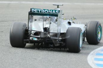 World © Octane Photographic Ltd. 2014 Formula 1 Winter Testing, Circuito de Velocidad, Jerez. Wednesday 29th January 2014. Day 2. Mercedes AMG Petronas F1 W05 - Nico Rosberg. Digital Ref: 0886lb1d1410