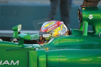 World © Octane Photographic Ltd. 2014 Formula 1 Winter Testing, Circuito de Velocidad, Jerez. Thursday 30th January 2014. Day 3. Caterham F1 Team CT05 – Robin Frijns. Digital Ref: 0887cb1d0418