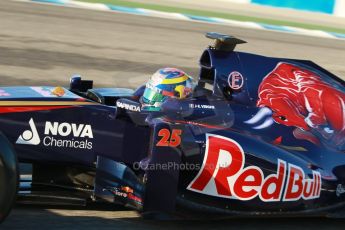 World © Octane Photographic Ltd. 2014 Formula 1 Winter Testing, Circuito de Velocidad, Jerez. Thursday 30th January 2014. Day 3. Scuderia Toro Rosso STR9 - Jean-Eric Vergne. Digital Ref: 0887cb1d0503