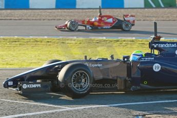 World © Octane Photographic Ltd. 2014 Formula 1 Winter Testing, Circuito de Velocidad, Jerez. Thursday 30th January 2014. Day 3. Williams FW36 – Felipe Massa and Scuderia Ferrari F14T - Fernando Alonso. Digital Ref: 0887cb1d0561