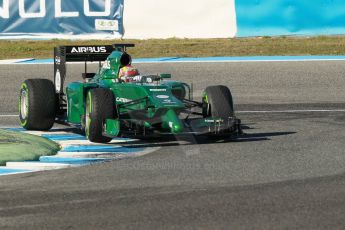 World © Octane Photographic Ltd. 2014 Formula 1 Winter Testing, Circuito de Velocidad, Jerez. Thursday 30th January 2014. Day 3. Caterham F1 Team CT05 – Robin Frijns. Digital Ref: 0887cb1d0686