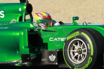 World © Octane Photographic Ltd. 2014 Formula 1 Winter Testing, Circuito de Velocidad, Jerez. Thursday 30th January 2014. Day 3. Caterham F1 Team CT05 – Robin Frijns. Digital Ref: 0887cb1d0696